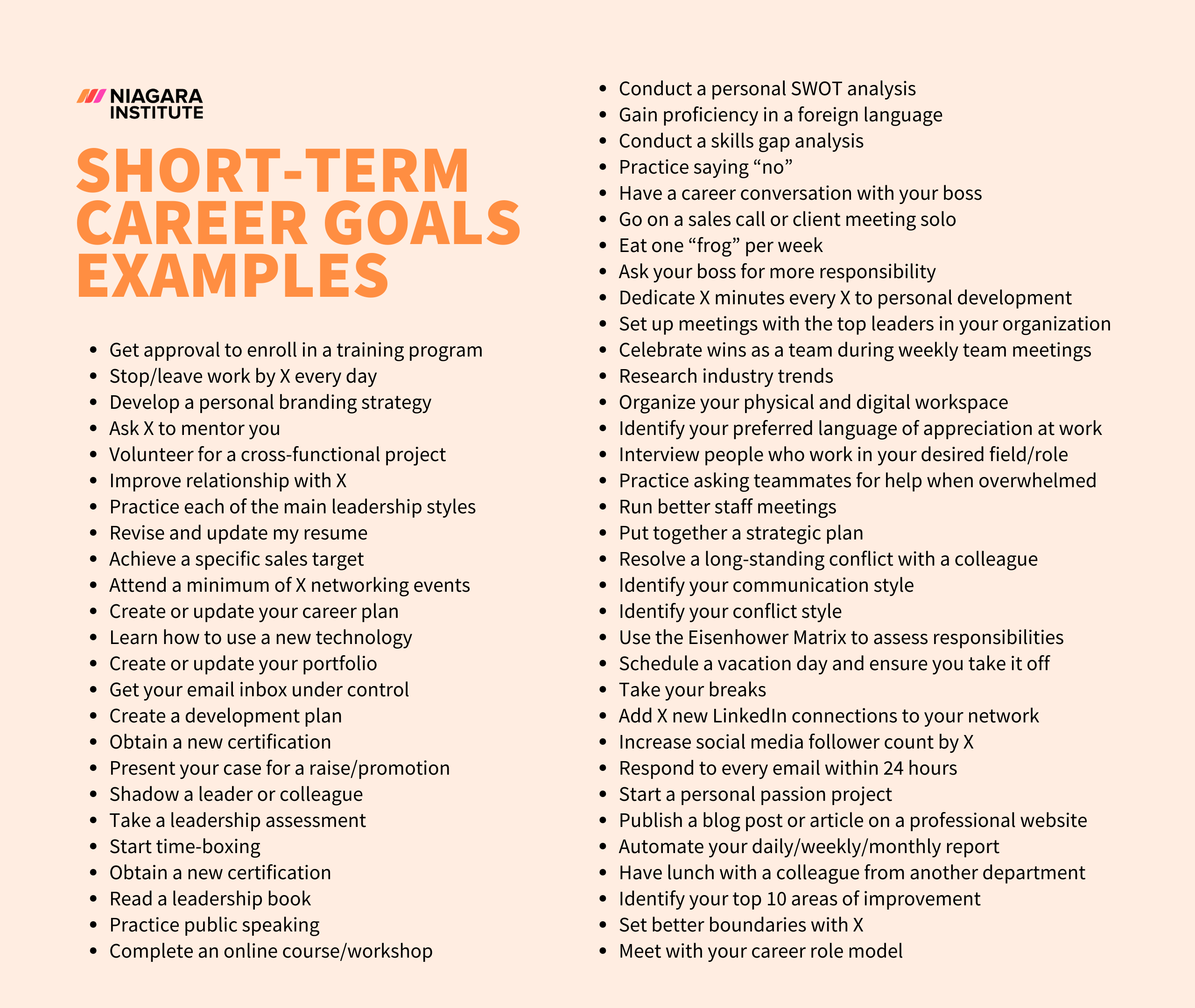 101 Short And Long Term Career Goals Examples For You To Steal   Short Term Career Goals Examples   Niagara Institute 